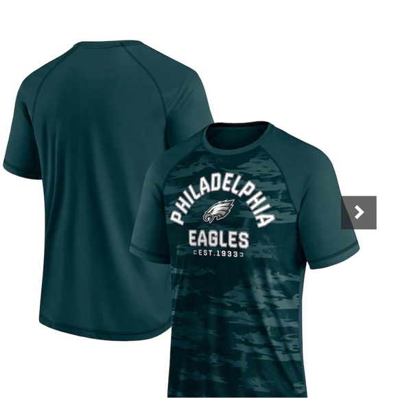 NWT! Philadelphia Eagles Fanatics Branded Hail Mary Raglan T-Shirt - Green - Picture 4 of 9